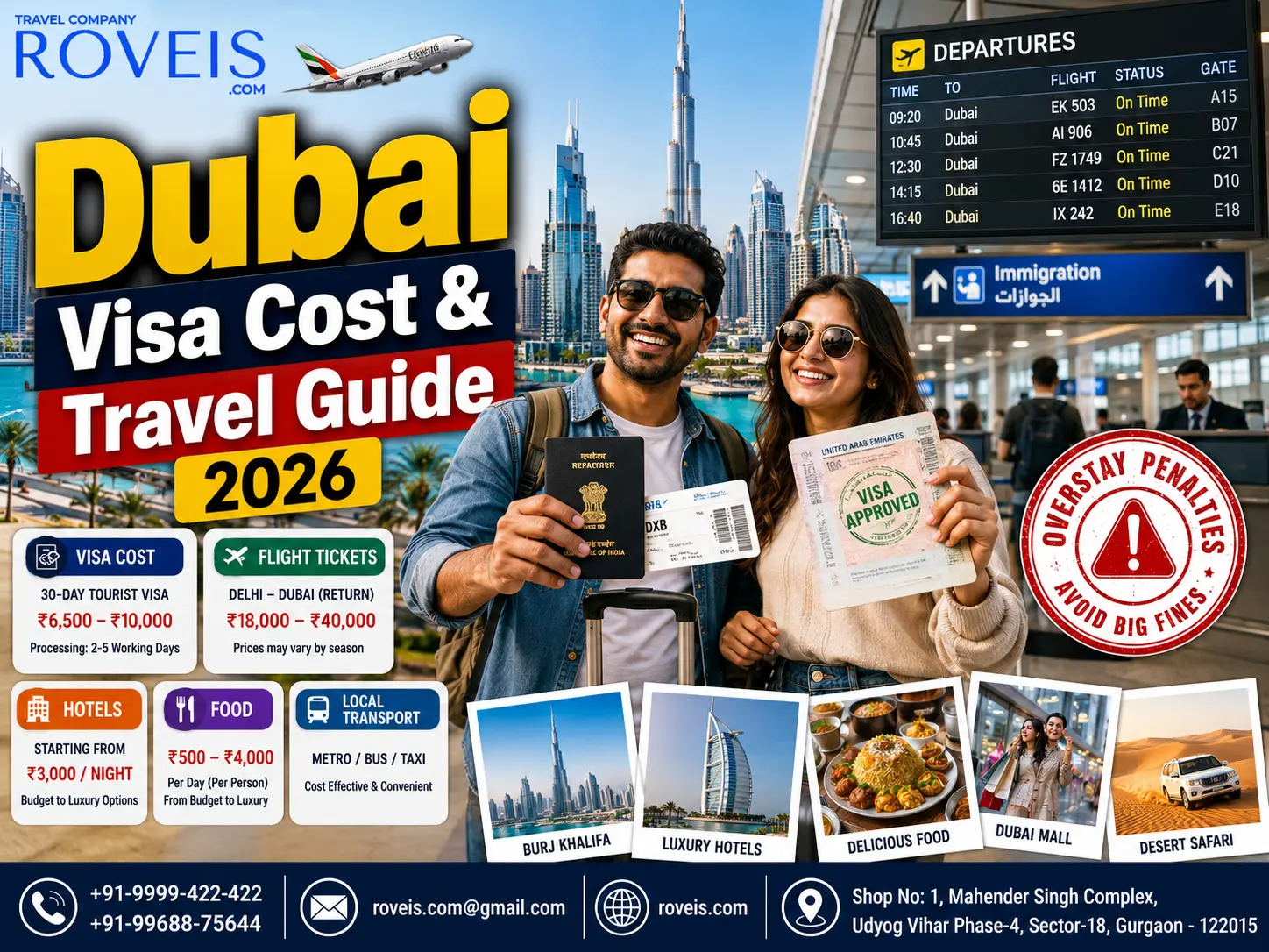 Dubai Visa 2026: Cost, Documents, Hotels, Flights & Overstay Rules Explained - Roveis.com