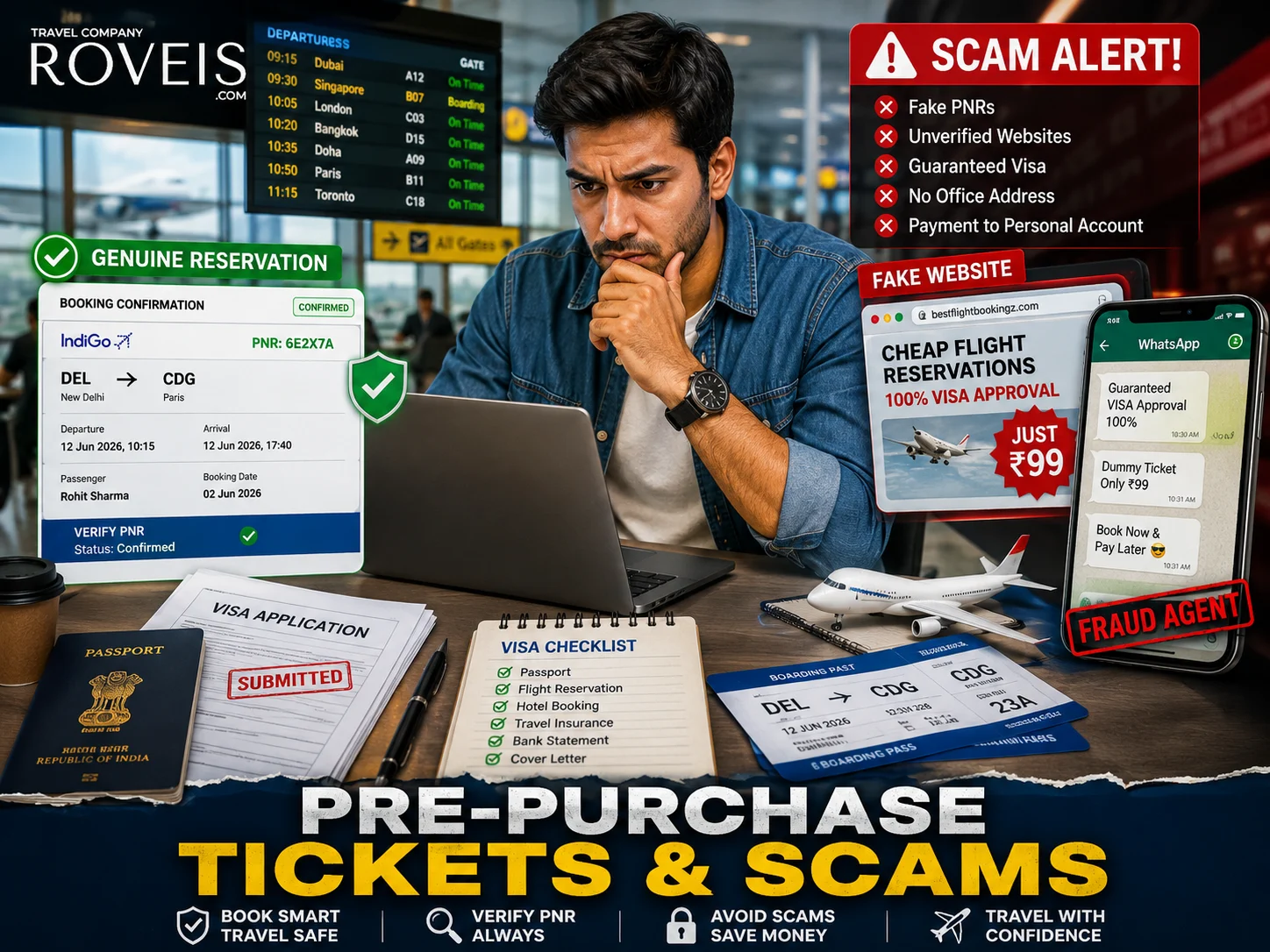 How to Find Pre-Purchase Flight Tickets and Avoid Costly Scams - Roveis.com