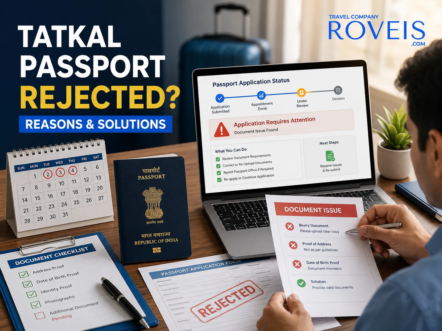 Tatkal Passport Application Rejected: Reasons and Solutions - Roveis.com